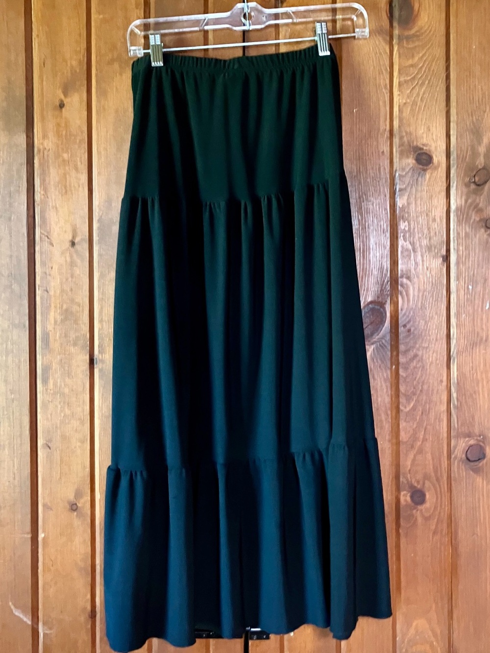 Claudia Richard Black Tiered Maxi-Length Skirt